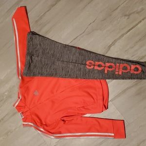 Adidas girls Zippered track jacket & leggings size 6X